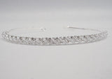 Silver Crystal Bridal Headband Blue Rhinestone Wedding Hair Accessory 1 Piece (TL150)