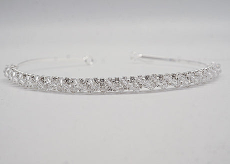 Silver Crystal Bridal Headband Blue Rhinestone Wedding Hair Accessory 1 Piece (TL150)