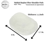 Molded Raglan Fiber Shoulder Pads - White