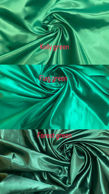 Kelly Green Polyester Bridal Satin Fabric - Kelly Green, Sheen, 58"-60" Width (1 Yard)