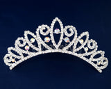 Iridescent Silver Crystal Rhinestone Tiara Hair Comb