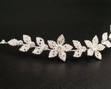 Silver Floral Rhinestone Bridal Hair Band 11 Inch Wedding Headpiece