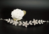 Silver Floral Rhinestone Bridal Hair Band 11 Inch Wedding Headpiece