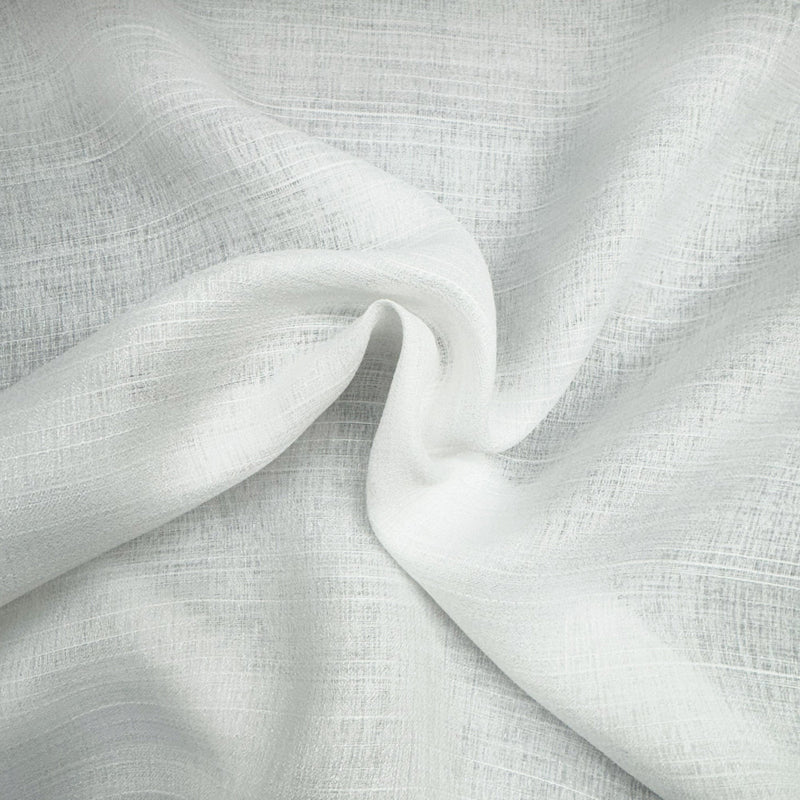 Tobey Solid Sheer Polyester Fabric - White, 126" Width (1 Yard)