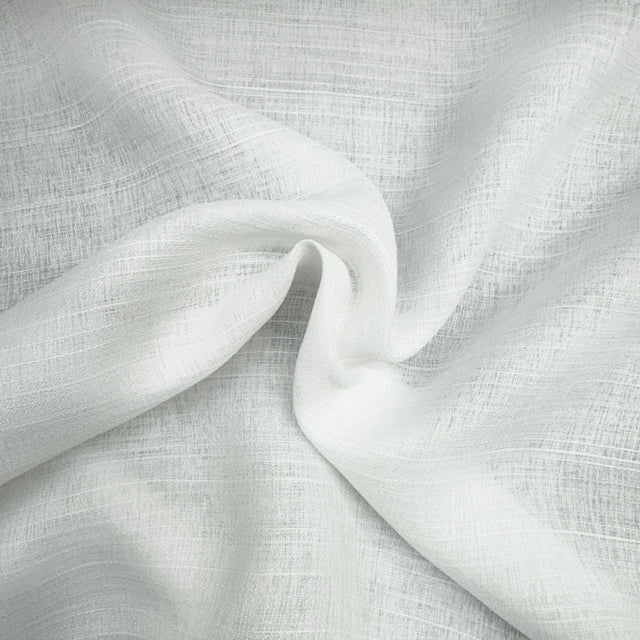 Tobey Solid Sheer Polyester Fabric - White, 126" Width (1 Yard)