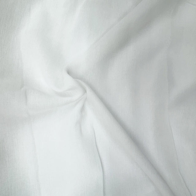 Tomer Polyester Fabric - Solid Sheer White, 126" Width (1 Yard)