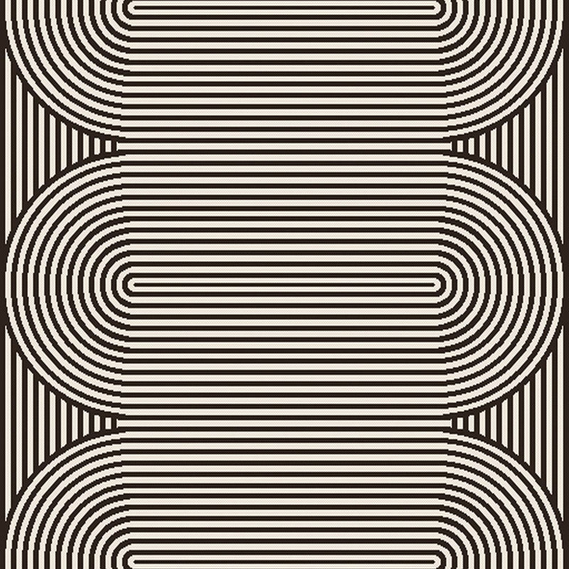 TOV 305 Polypropylene Fabric - Black & Ivory Geometric, Indoor/Outdoor Rug, Organic Live Edge (1 Piece)