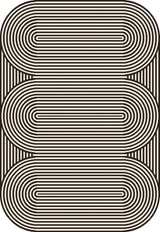 TOV 305 Polypropylene Fabric - Black & Ivory Geometric, Indoor/Outdoor Rug, Organic Live Edge (1 Piece)