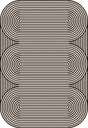 TOV 305 Polypropylene Fabric - Black & Ivory Geometric, Indoor/Outdoor Rug, Organic Live Edge (1 Piece)