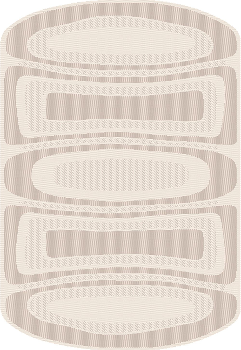 TOV 306 Polypropylene Fabric - Two-Tone Sandy Beige, Organic Live Edge Design (1 Rug)