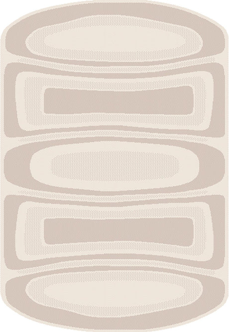 TOV 306 Polypropylene Fabric - Two-Tone Sandy Beige, Organic Live Edge Design (1 Rug)