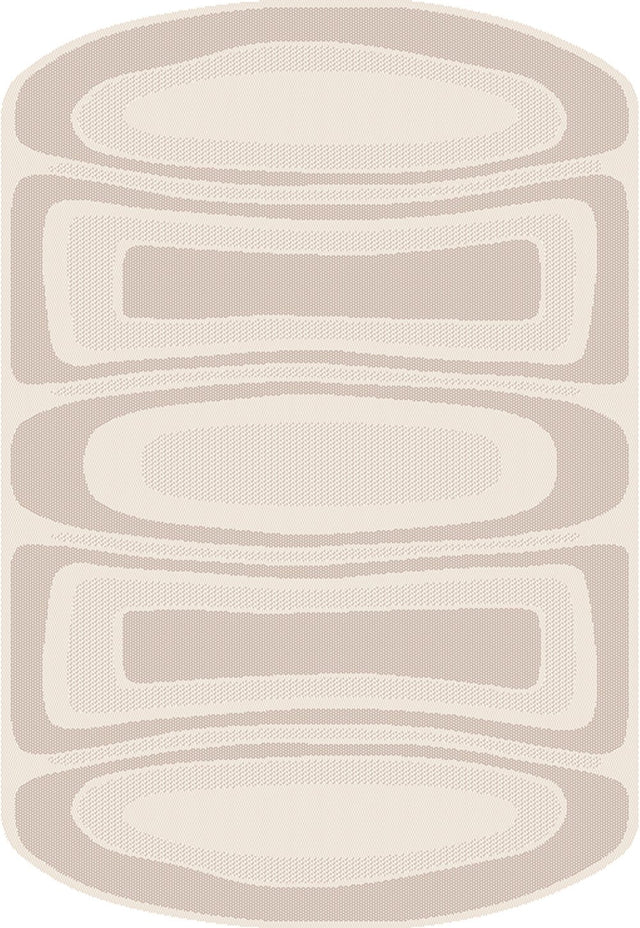 TOV 306 Polypropylene Fabric - Two-Tone Sandy Beige, Organic Live Edge Design (1 Rug)