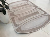 TOV 306 Polypropylene Fabric - Two-Tone Sandy Beige, Organic Live Edge Design (1 Rug)