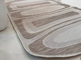 TOV 306 Polypropylene Fabric - Two-Tone Sandy Beige, Organic Live Edge Design (1 Rug)