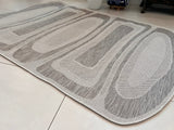 TOV 306 Polypropylene Fabric - Two-Tone Sandy Beige, Organic Live Edge Design (1 Rug)