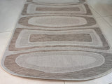 TOV 306 Polypropylene Fabric - Two-Tone Sandy Beige, Organic Live Edge Design (1 Rug)