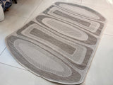 TOV 306 Polypropylene Fabric - Two-Tone Sandy Beige, Organic Live Edge Design (1 Rug)