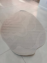 TOV 309 Polypropylene Fabric - Ivory Organic Irregular Shape, Warm Mocha Accents (3 Sizes)