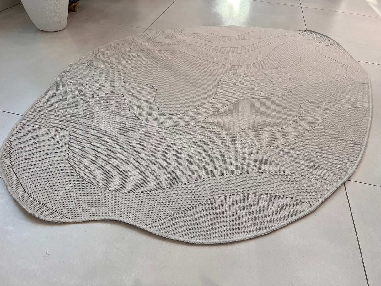 TOV 309 Polypropylene Fabric - Ivory Organic Irregular Shape, Warm Mocha Accents (3 Sizes)