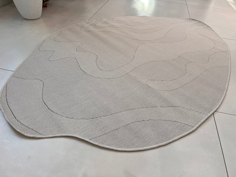 TOV 309 Polypropylene Fabric - Ivory Organic Irregular Shape, Warm Mocha Accents (3 Sizes)