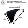 Men's 11 Ply Felt Shoulder Pads - Felt Fabric - White, Charcoal