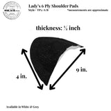 Lady'S 6 Ply Shoulder Pads - Grey Or White