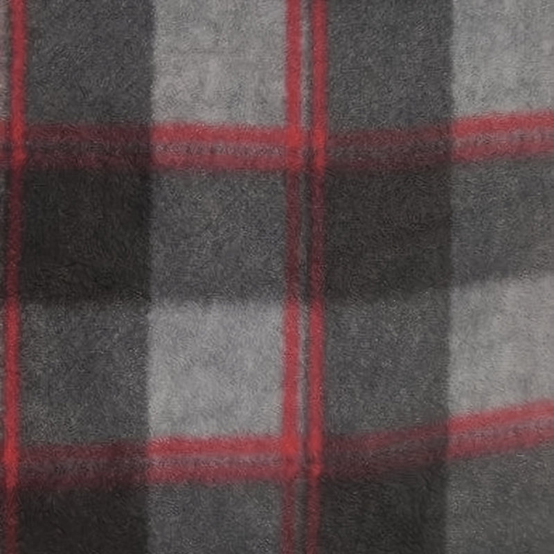 Tartan Plaid Polar Fleece Fabric Red/Black Sold By The Yard