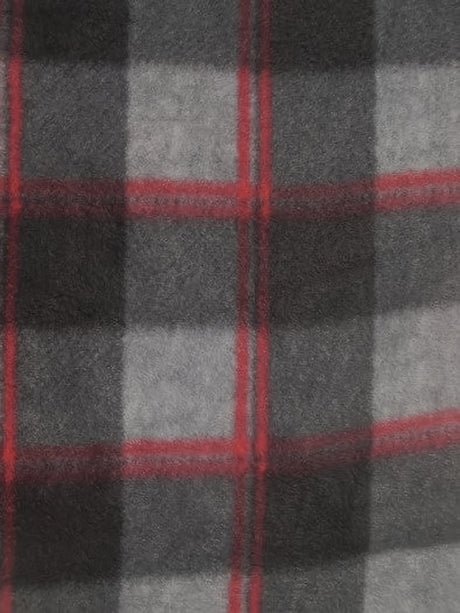 Tartan Plaid Polar Fleece Fabric Red/Black Sold By The Yard