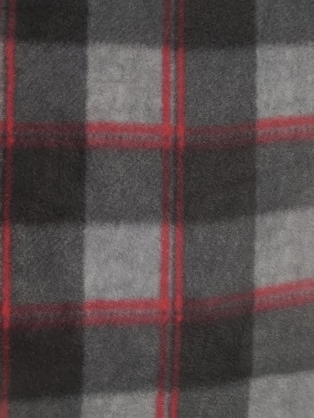 Tartan Plaid Polar Fleece Fabric Red/Black Sold By The Yard