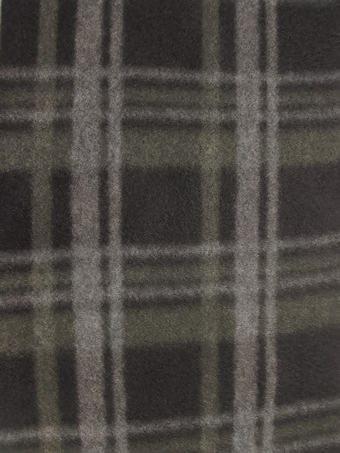 Tartan Plaid Polar Fleece Fabric Olive/Black Sold By The Yard