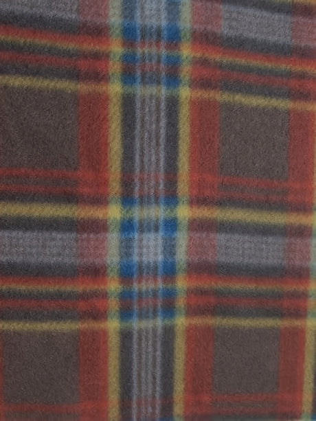 Tartan Plaid Polar Fleece Fabric Orange/Brown Sold By The Yard