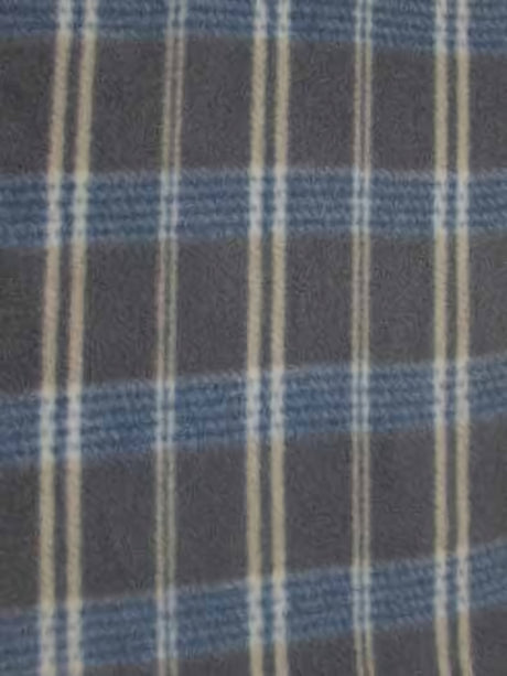 Tartan Plaid Polar Fleece Fabric Blue Gray Sold By The Yard