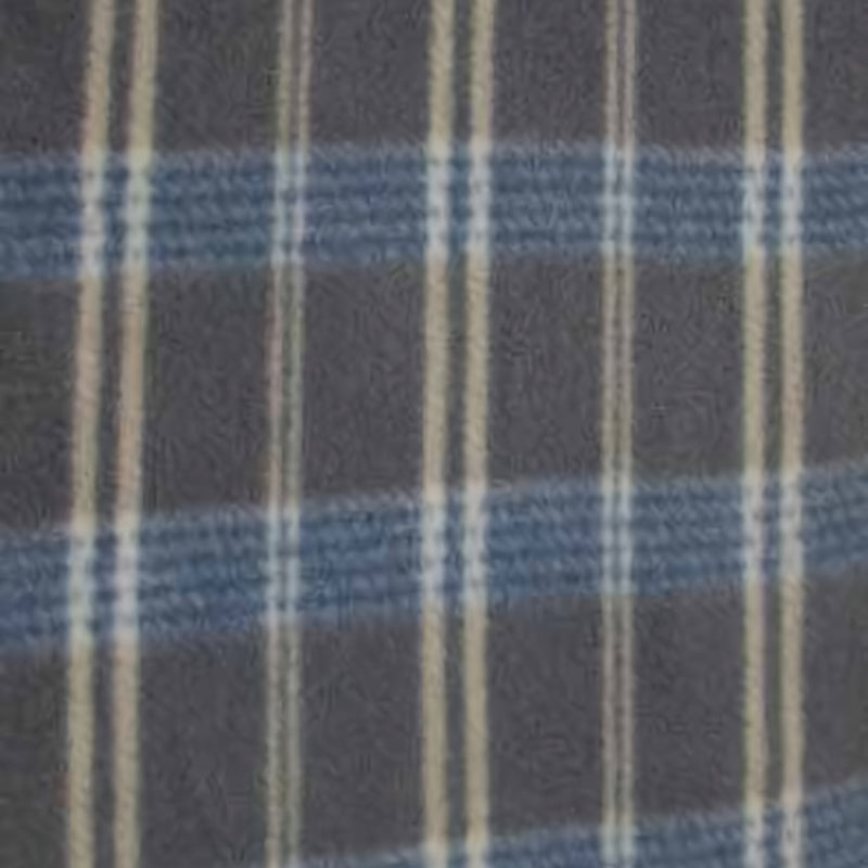 Tartan Plaid Polar Fleece Fabric Blue Gray Sold By The Yard