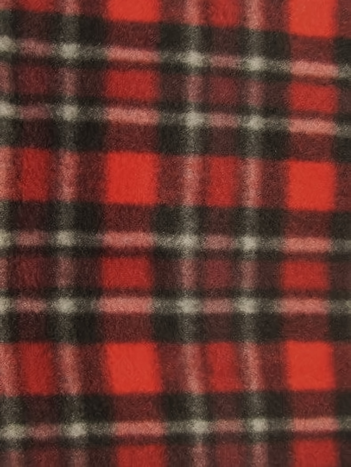 Tartan Plaid Polar Fleece Fabric Red Burgundy Sold By The Yard