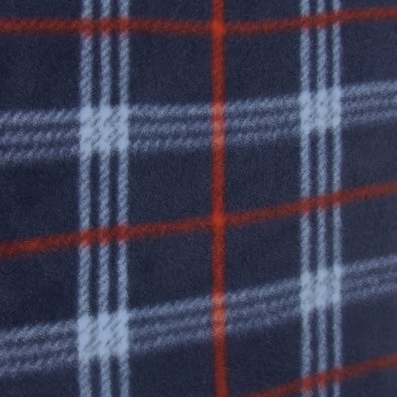 Tartan Plaid Polar Fleece Fabric Navy/Red