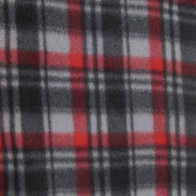 Tartan Plaid Polar Fleece Fabric Gray/Red Sold By The Yard