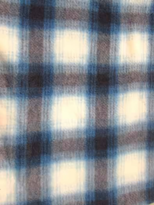 Tartan Plaid Polar Fleece Fabric Blue/White Sold By The Yard