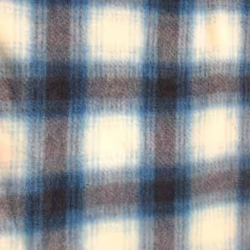 Tartan Plaid Polar Fleece Fabric Blue/White Sold By The Yard