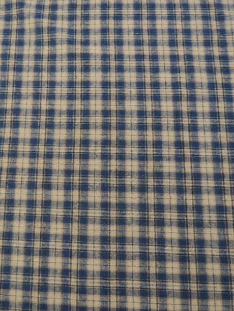 Tartan Plaid Uniform Apparel Flannel Fabric Khaki/Blue