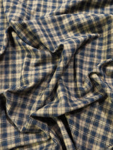 Tartan Plaid Uniform Apparel Flannel Fabric Khaki/Blue