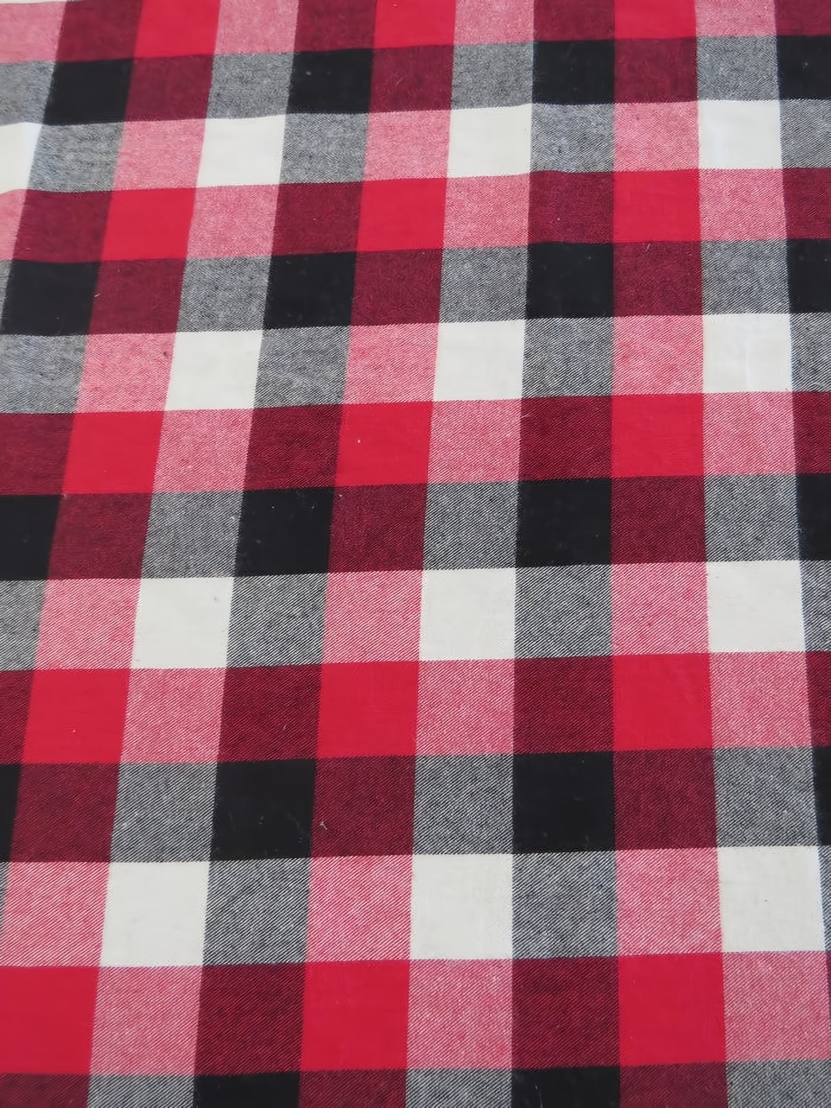 Tartan Plaid Uniform Apparel Flannel Fabric Red/Black/White