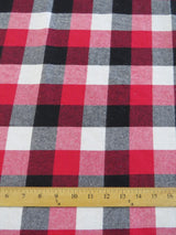 Tartan Plaid Uniform Apparel Flannel Fabric Red/Black/White