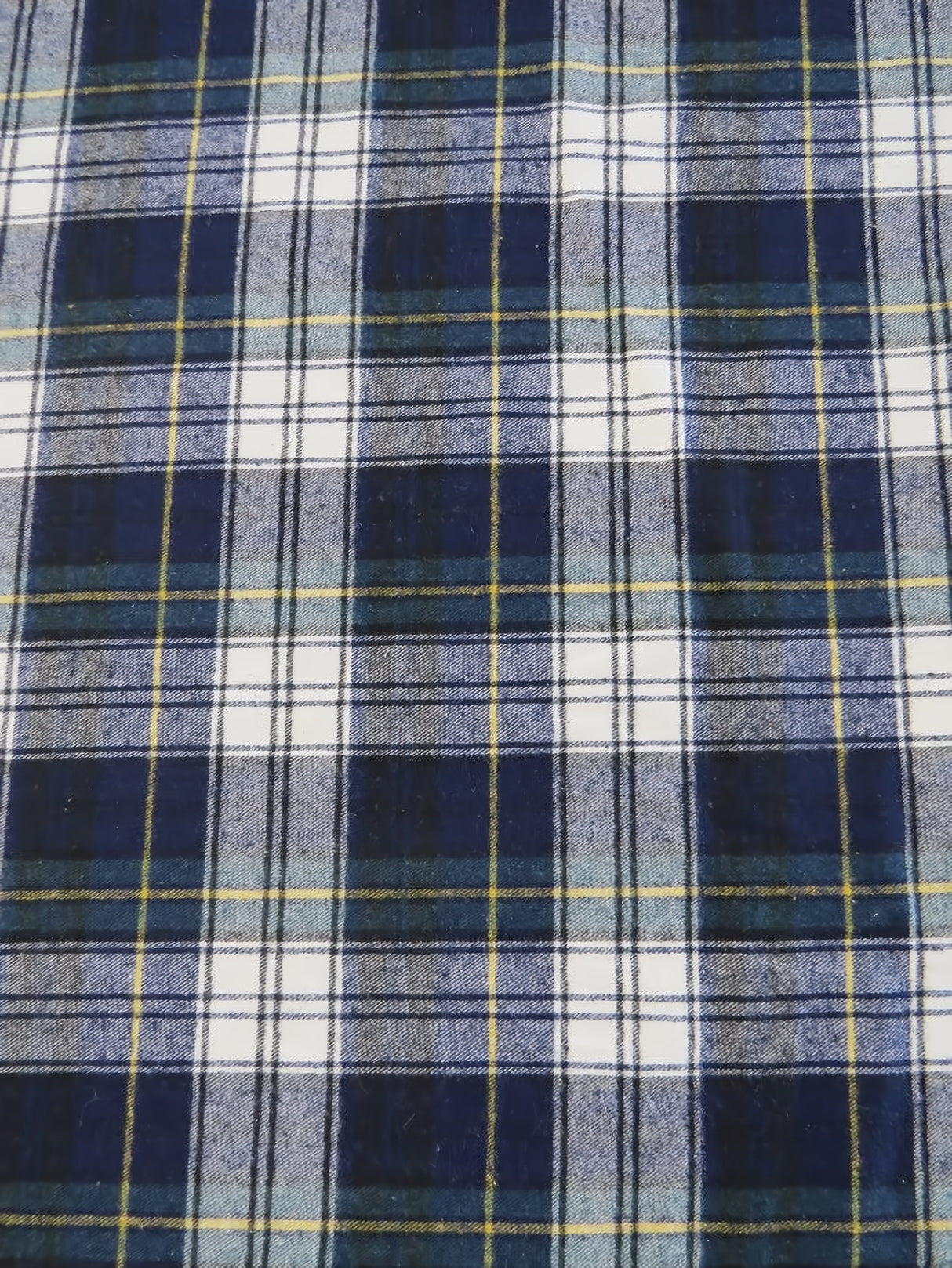 Tartan Plaid Uniform Apparel Flannel Fabric Blue/Green/White