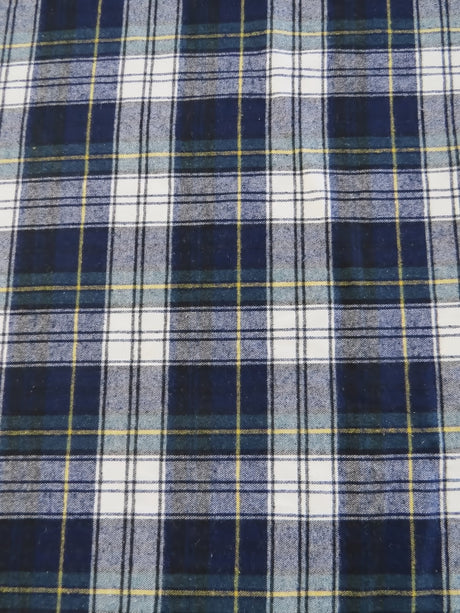 Tartan Plaid Uniform Apparel Flannel Fabric Blue/Green/White
