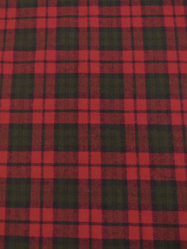 Tartan Plaid Uniform Apparel Flannel Fabric Red Green Blue