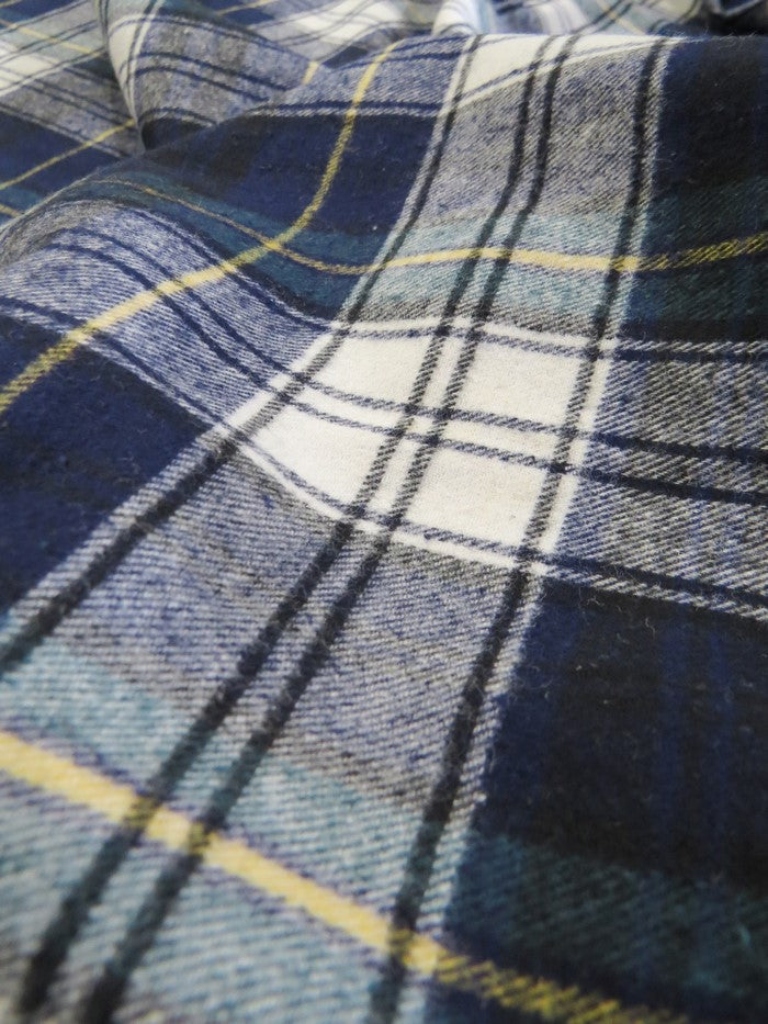Tartan Plaid Uniform Apparel Flannel Fabric Blue/Green/White