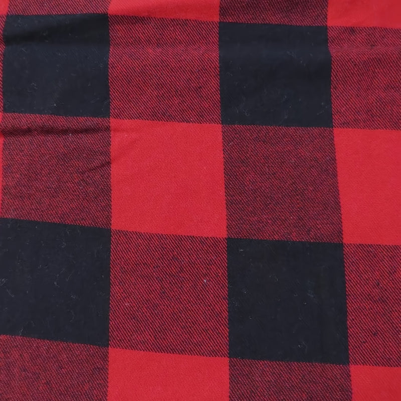 Buffalo Plaid Flannel Fabric Big Red Black by the Yard