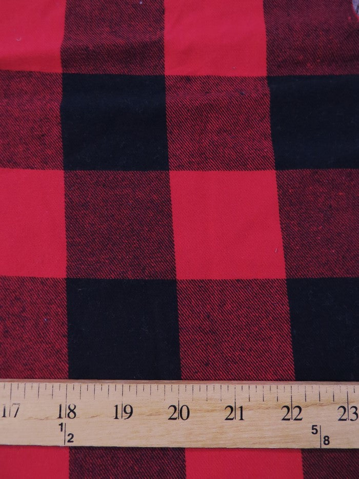 Buffalo Plaid Flannel Fabric Big Red Black by the Yard