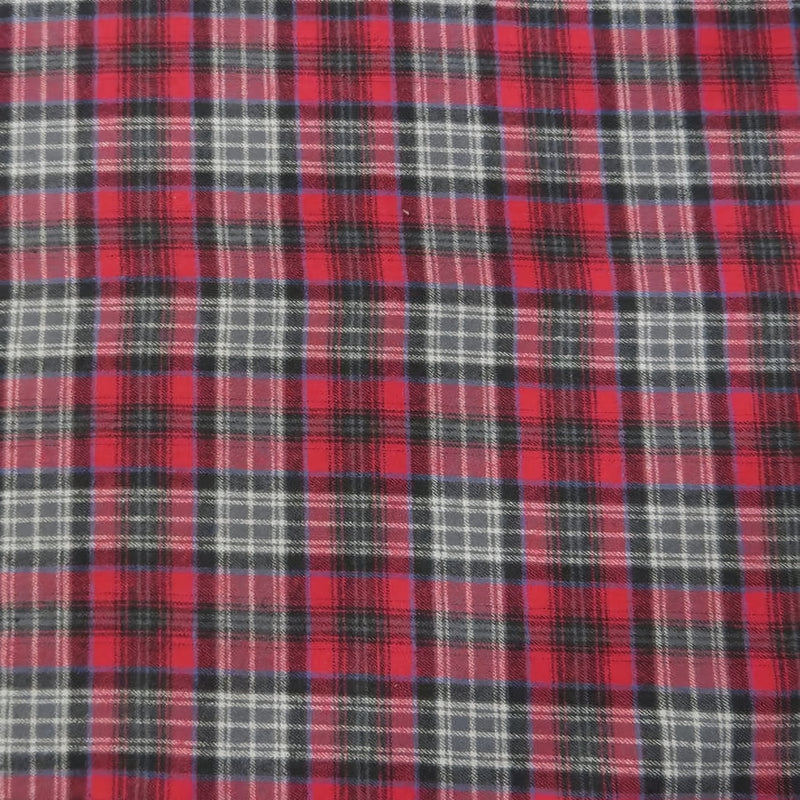 Tartan Plaid Uniform Apparel Flannel Fabric Red Gray