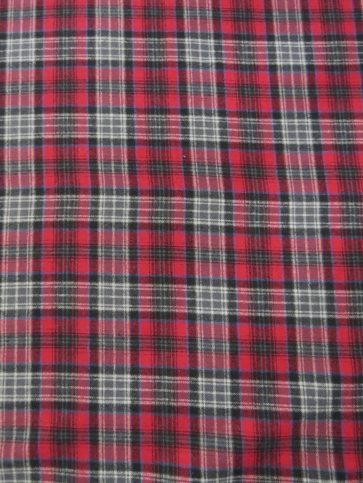 Tartan Plaid Uniform Apparel Flannel Fabric Red Gray
